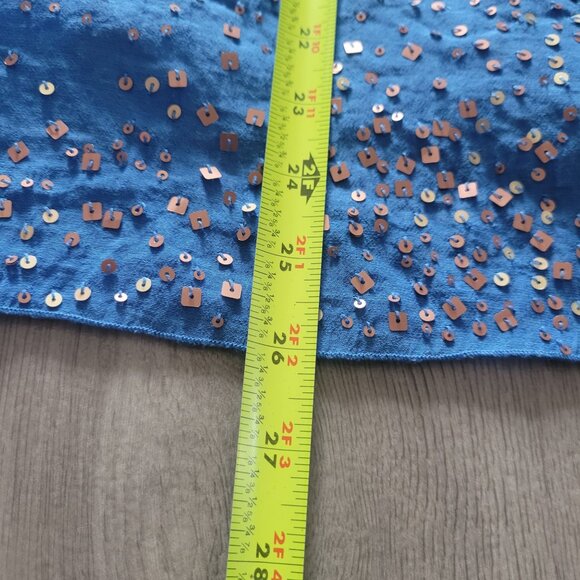 Coldwater Creek Blue Sleeveless Top With Sequin Detail Womens XL 16 Rayon/Polyes - Picture 10 of 10